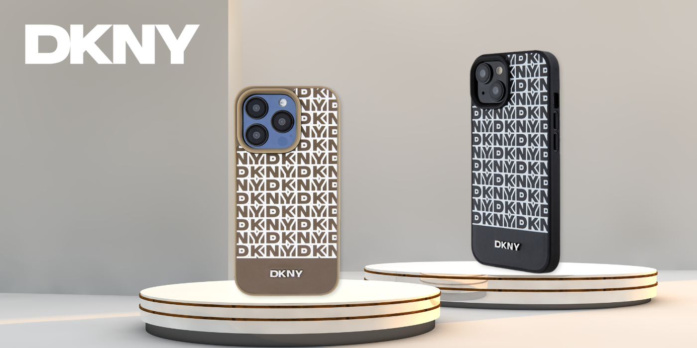DKNY Δερμάτινο τυπωμένο μοτίβο μεταλλικό λογότυπο MagSafe
